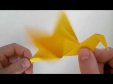 Kağıttan Kanat Çırpan Kuş Origami